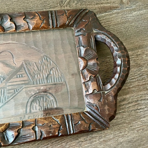 Carved Wooden Serving Tray Mexico - Picture 6 of 11